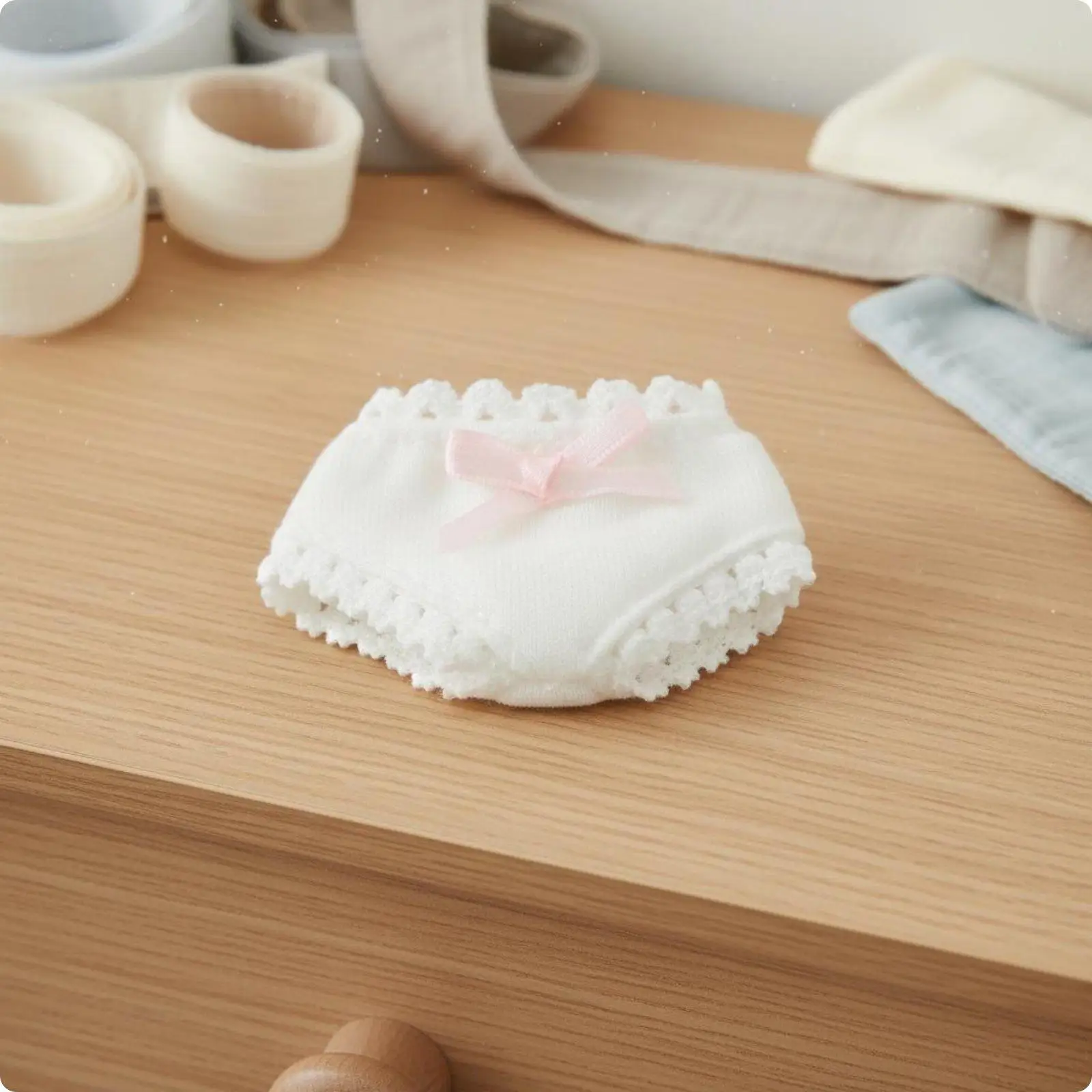 Lace Trim Doll Underwear Soft Cloth Briefs Small Dolls Accessories for 14 Cm Dress Up Sets