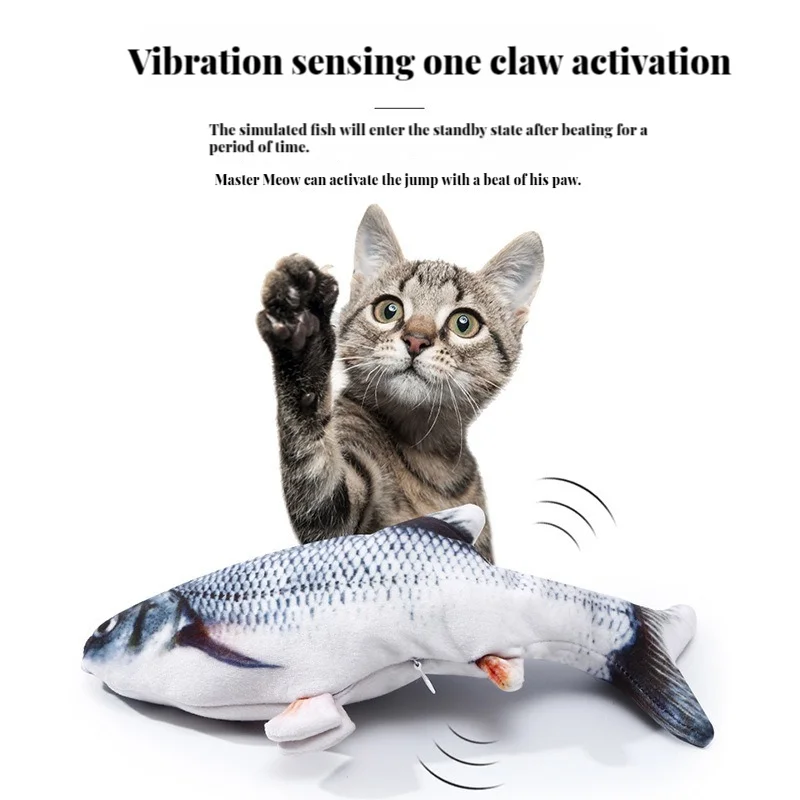 Pet Cat Toy Simulation Electric Fish Built-in Rechargeable Battery Cat Entertainment Interactive Electric Fish Toy