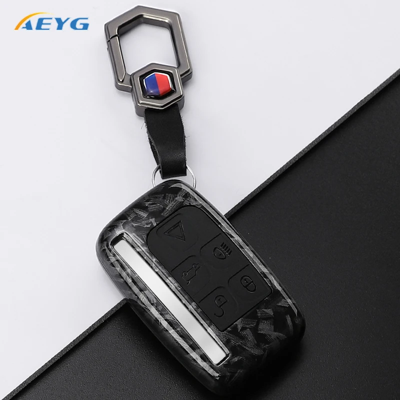 Carbon Fiber ABS Car Key Case Cover For Land Rover Rangerover Evoque Discover Freelander Sport Svr Defender Accessories