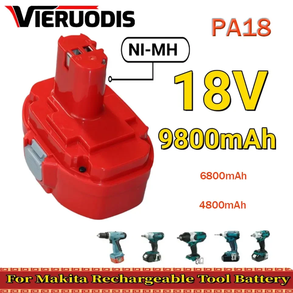 

18V for Makita 4800mAh Ni-MH Battery Replace Makita 18V PA18 1822 1823 1833 1834 1835 1835F 192828-1 192829-9