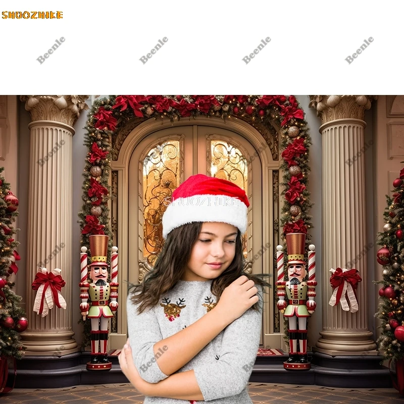 Photography Background Christmas Decoration Santa’s Workshop Nutcracker Soldier Photo Studio Photozone Props Photocall