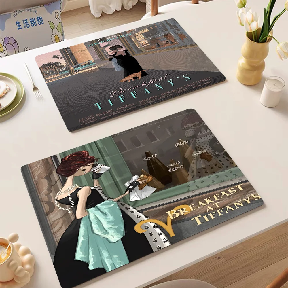 

Breakfast At Tiffanys Table Drain Pad Tabletop Absorbent Draining Mat Tableware Mats Placemats For Table Decor