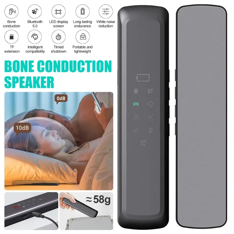 Under Pillow Speaker Bluetooth Mini Bone Conduction Sound Box Wireless Stereo Bass Soundbar Improve Sleep White Noise