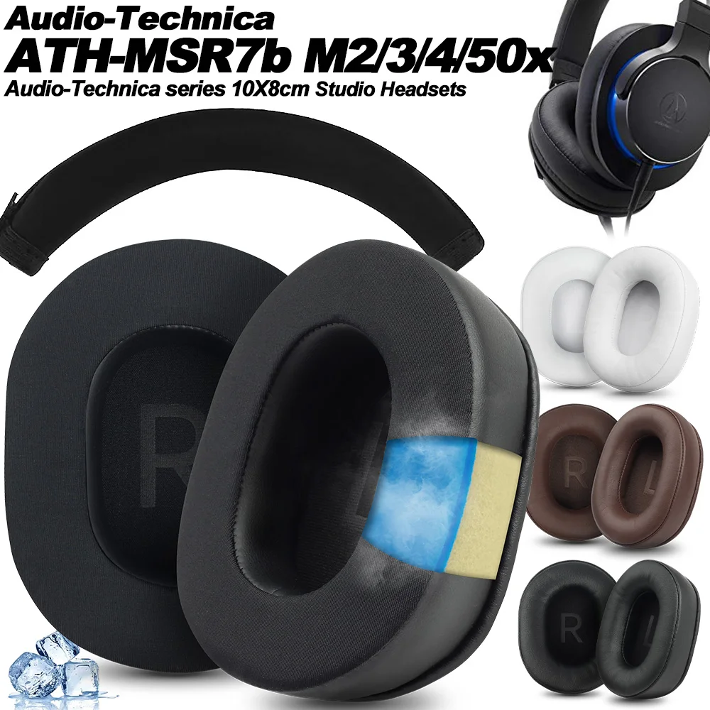 Zamiennik dla Audio-Technica ATH-MSR7b M10X/M20X/M30X/M40X/M50X/PRO5v/SX1a/10X8cm 100X80mm wkładki do uszu poduszki do słuchawek