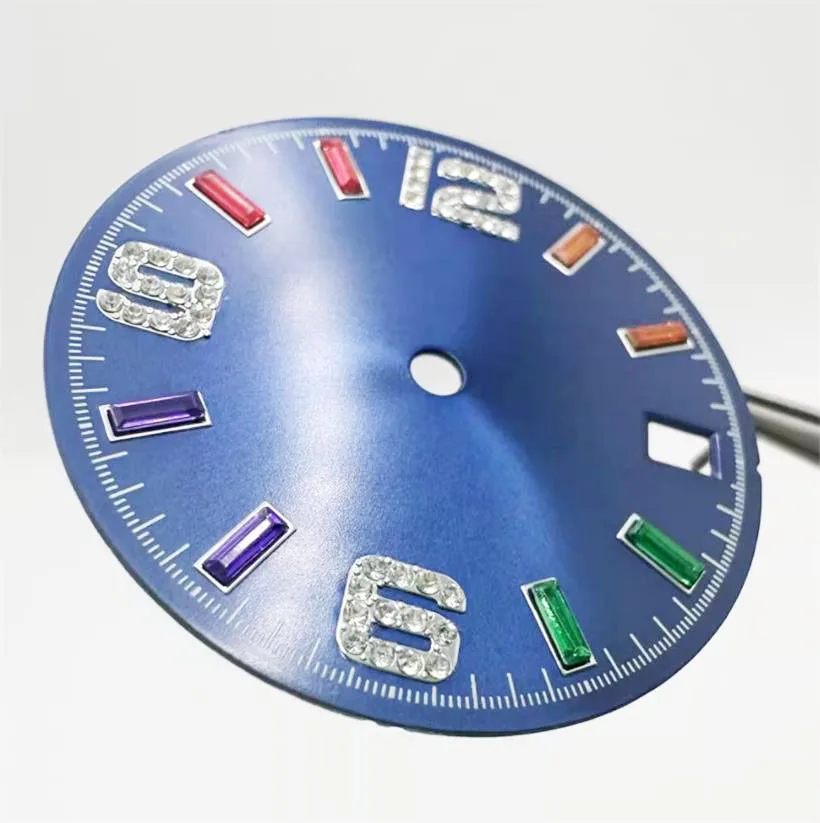 Quadrante modificato da 28,5 mm quadrante in pietra verde/blu/colorato adatto per accessori per orologi con movimento giapponese NH35 NH36 4R35 4R36