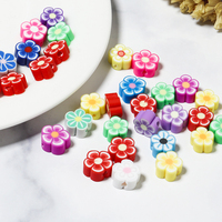 50pcs 10mm Polymer Clay Flower Bead Mixed Color Loose Spacer Beads for Jewelry Making DIY Bracelet Necklace Crafts Accessories