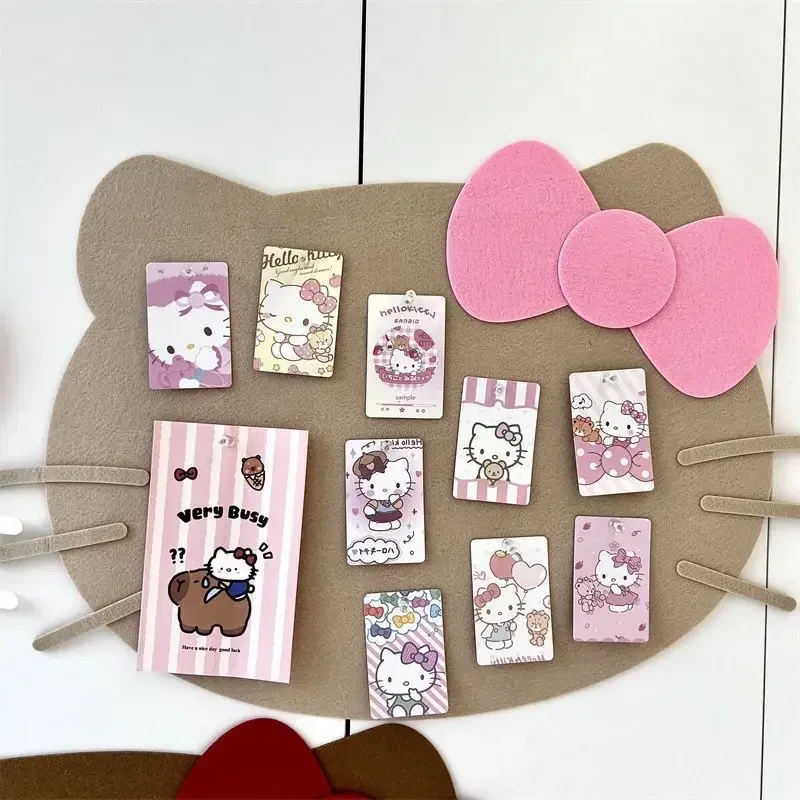 Nowy Sanrios HelloKitty Anime Kawaii Felt Photo Wall Kt Small Card Postcard Cartoon Diy Wooden Board Pendant Girl Home Decoration