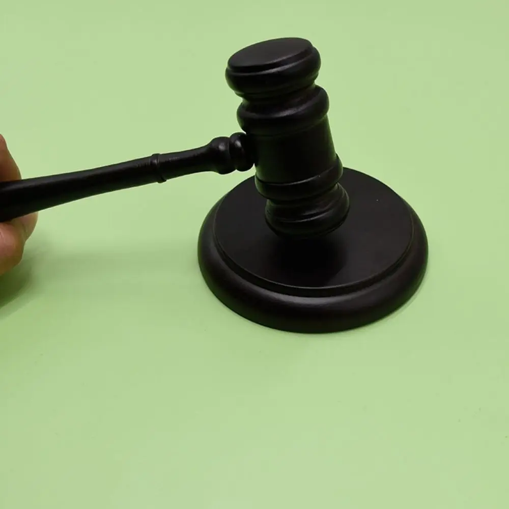 Simple Design Wood Gavel Judge Hammer Durable Base Attorney Decorative Lawyer Mallet Loud Handcrafted Costume Sound Block Court