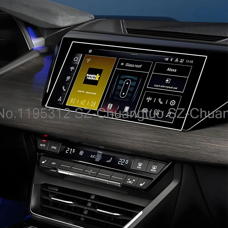 واقي شاشة من الزجاج المقسى لسيارة Audi S e-tron GT RS e-tron 2024 2025 10.1 بوصة نظام ملاحة GPS للسيارة ولوحة القيادة الواقية