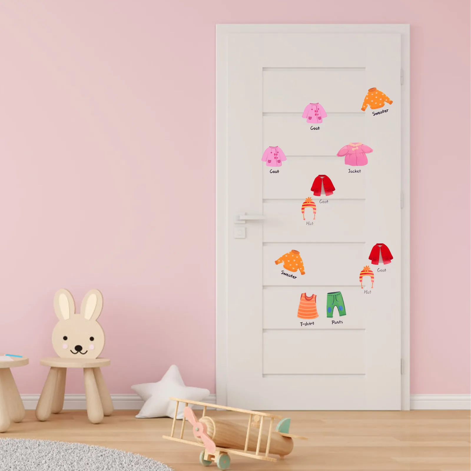 1 ensemble d'autocollants pour armoire, autocollants en PVC pour classer les vêtements, idéal pour les enfants, pour organiser les vêtements dans une commode, étiquettes faciles à appliquer, surface lisse.