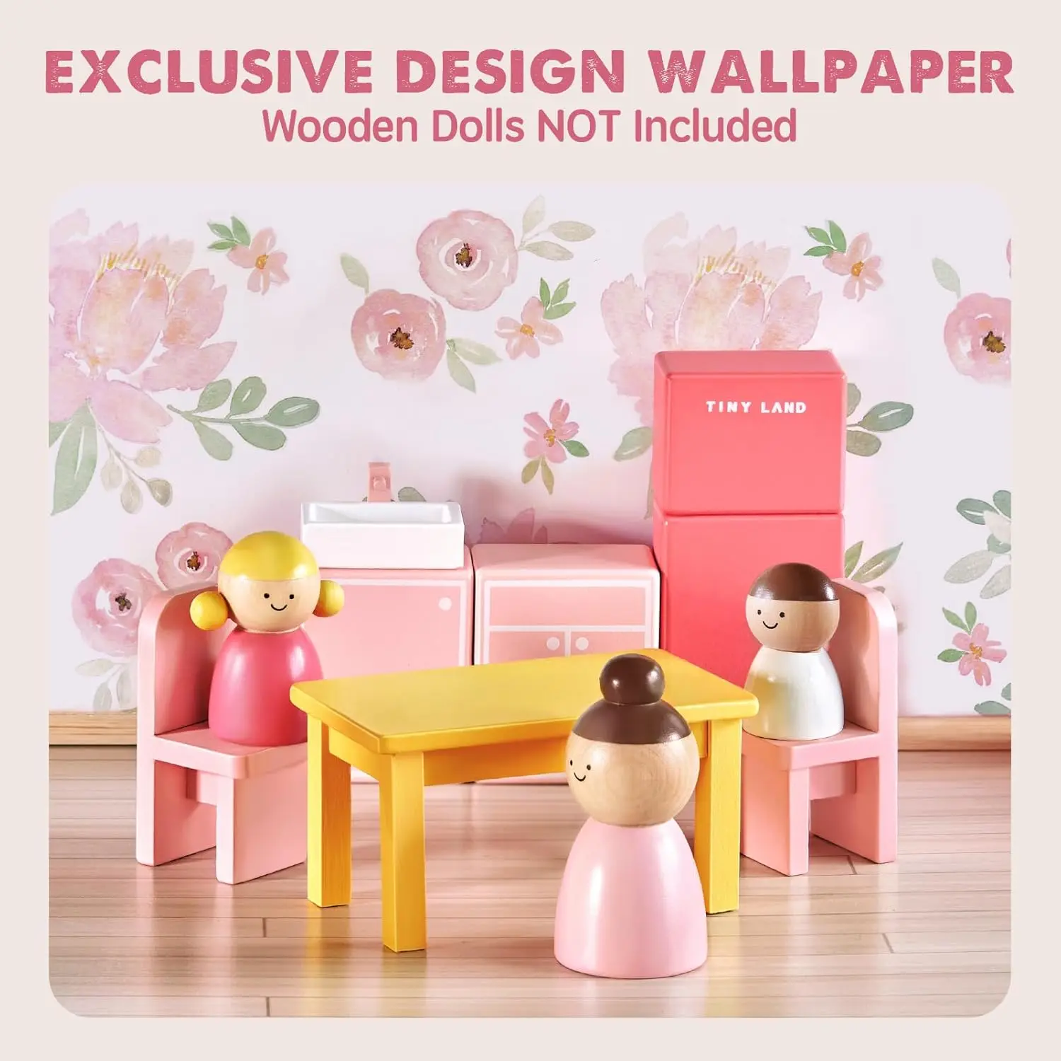 Casa de muñecas de madera para niñas - Casa de muñecas de madera de 6 habitaciones, casa de muñecas de simulación DIY con accesorios de muebles de 30 piezas, regalo creativo f