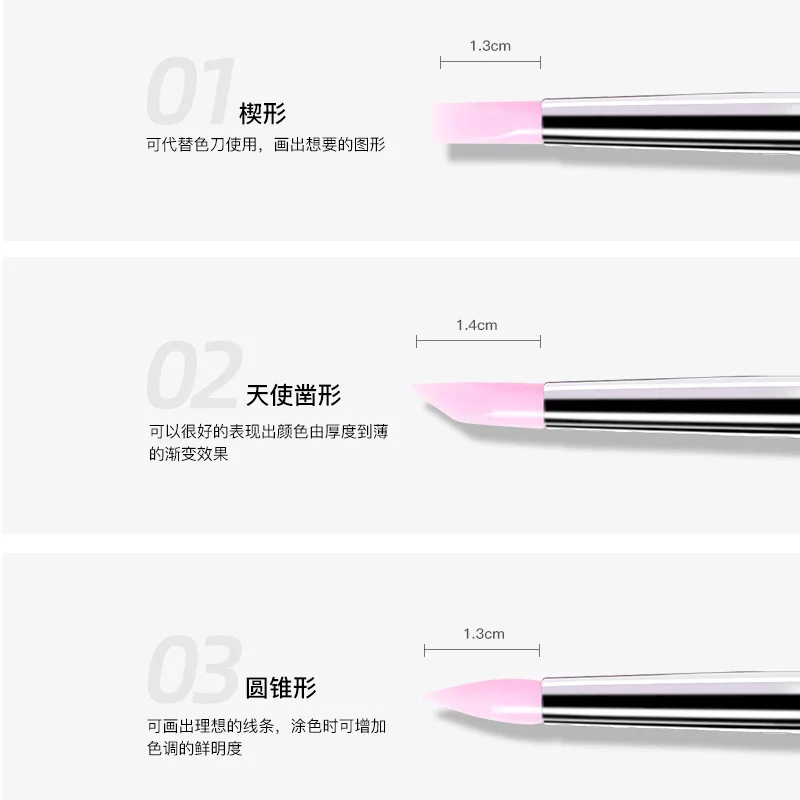 5 Teile/satz Silikon Carving Blume Nagel Pinsel Kleine Kopf UV Gel Skulptur Nagel Silikon Stift 3D Modellierung Nail art Werkzeug Pinsel 1,8 cm