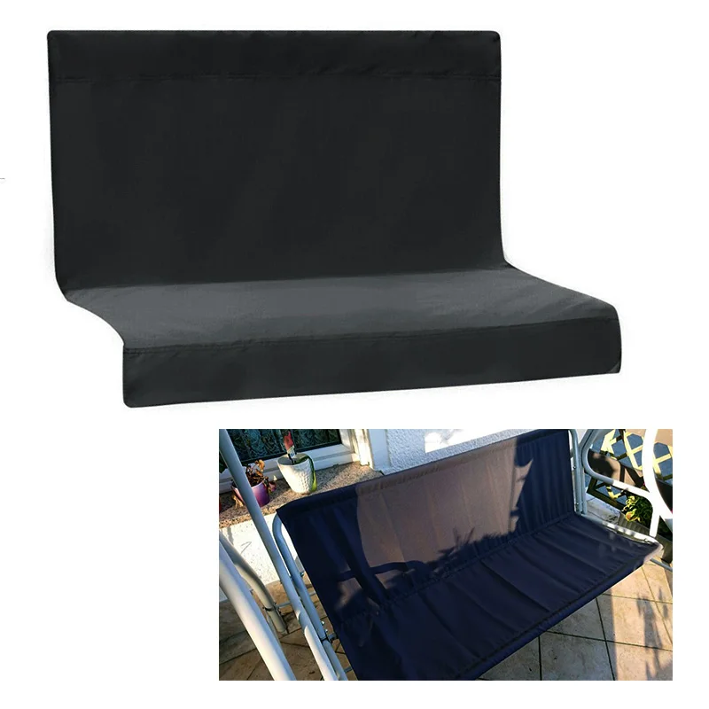 

Black Polyester 2-3 Seat Swing Bench Cover Replacement Chair Outdoor Patio Hammock