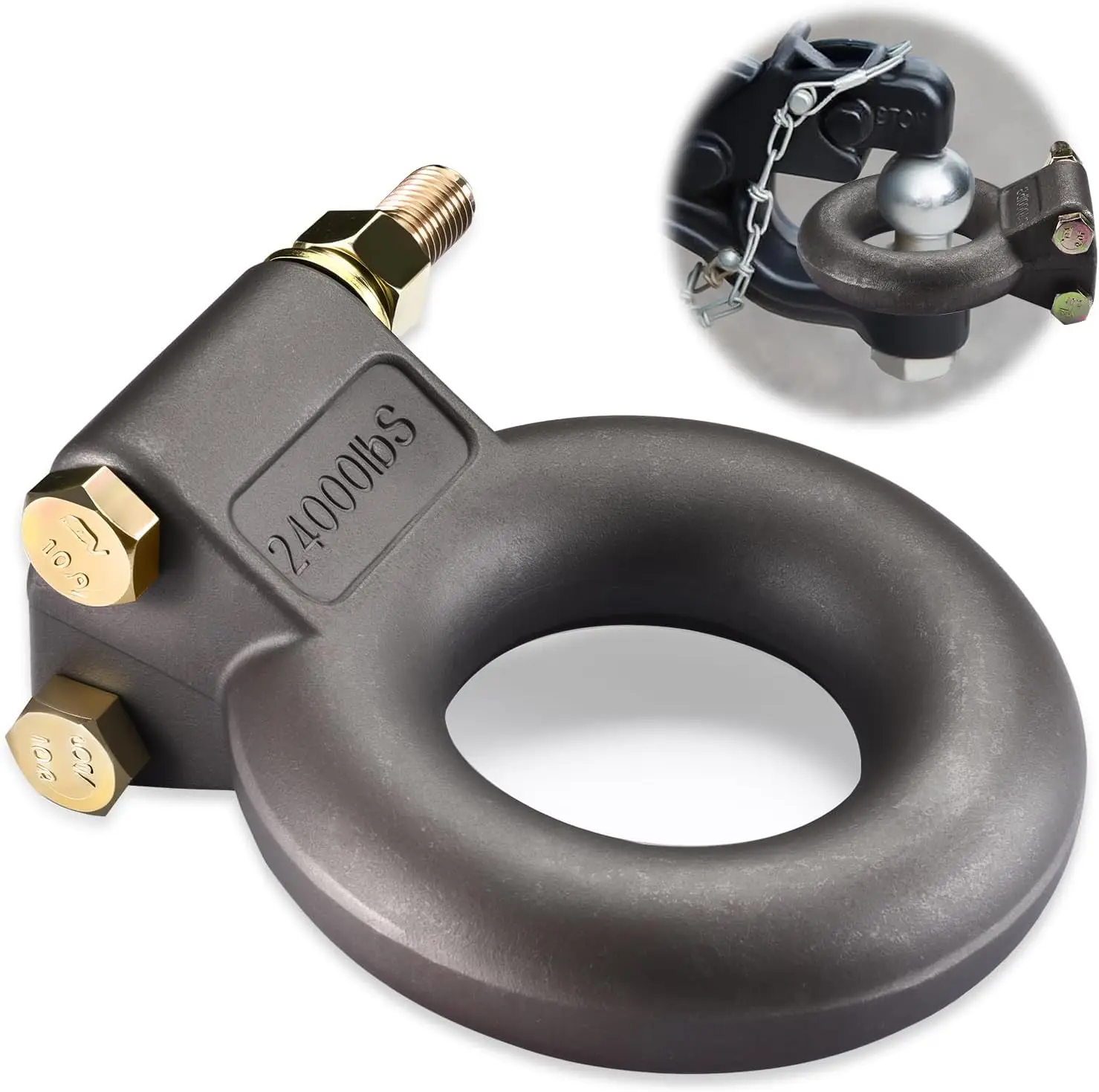 

Pintle Hitch Lunette Ring, Forged Steel Pintle Hitch with Lunette, Tow Eye - Trailers and Towing Accessories