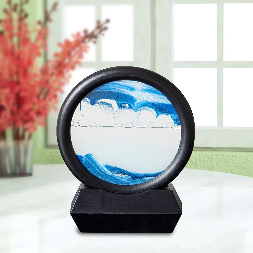 

5-дюймовый круглый декоративный предмет с движущимся песком для гостиной