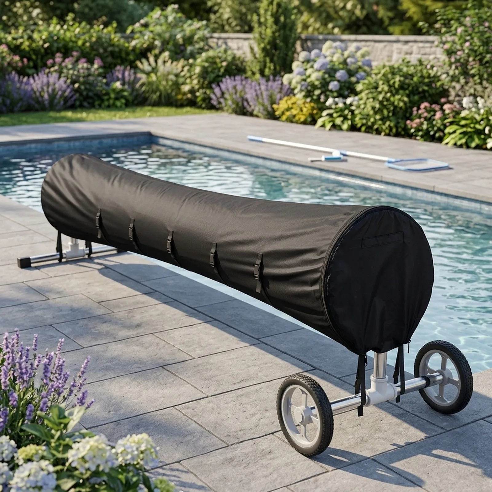 Adjustable Pool Cover 16 18 20 24FT All-Weather Cover Tear-resistant for washable Fabric Summer Protection Adjustable