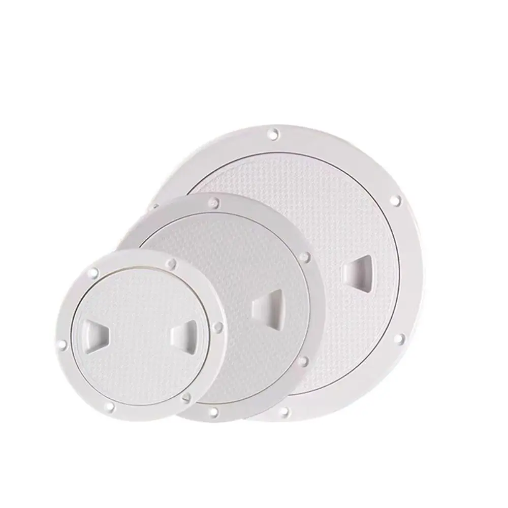 Universal 4 6 8 polegada deck inspeção acesso abs placa de deck redondo parafuso para fora antiderrapante escotilha capa barco iate acessórios marinhos