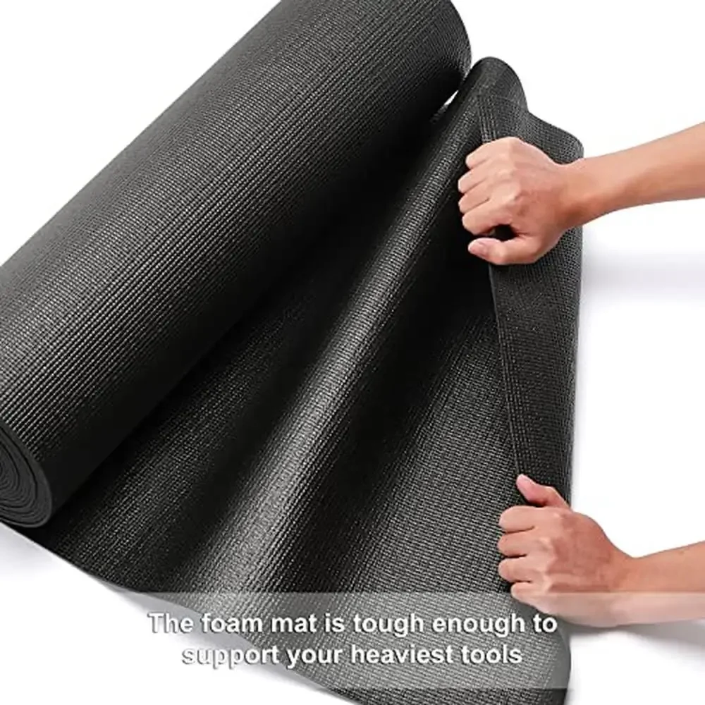 Rollo de revestimiento de caja de herramientas de espuma, organizador de herramientas antideslizante de 24 "x 24", estera de revestimiento de cajón, juntas artesanales de rejilla