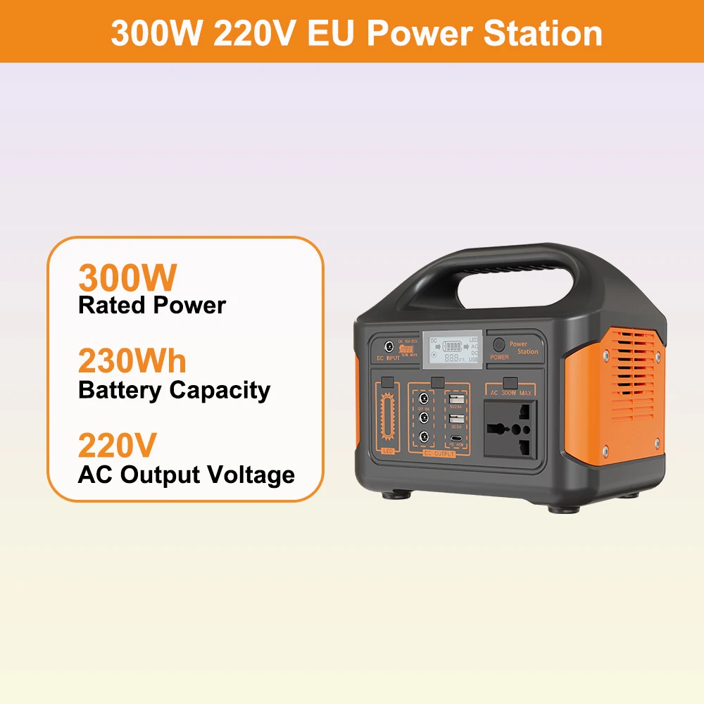 Gaiaray 460Wh USV-Schnelllade-Stromversorgung 500W 300W Tragbare Powerstation 200W 100W Solargenerator für Zuhause, Notstrom, Wohnmobil, Off-Grid, 220V AC-Steckdose Notstrom, Camping, Outdoor-Angeln