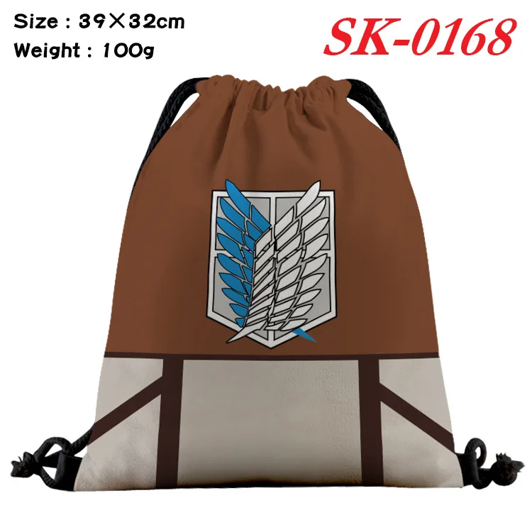 Anime Attack on Titan Drawstring Bag Cartoon Bookbag Shoulder Bags Portable Backpacks Gift