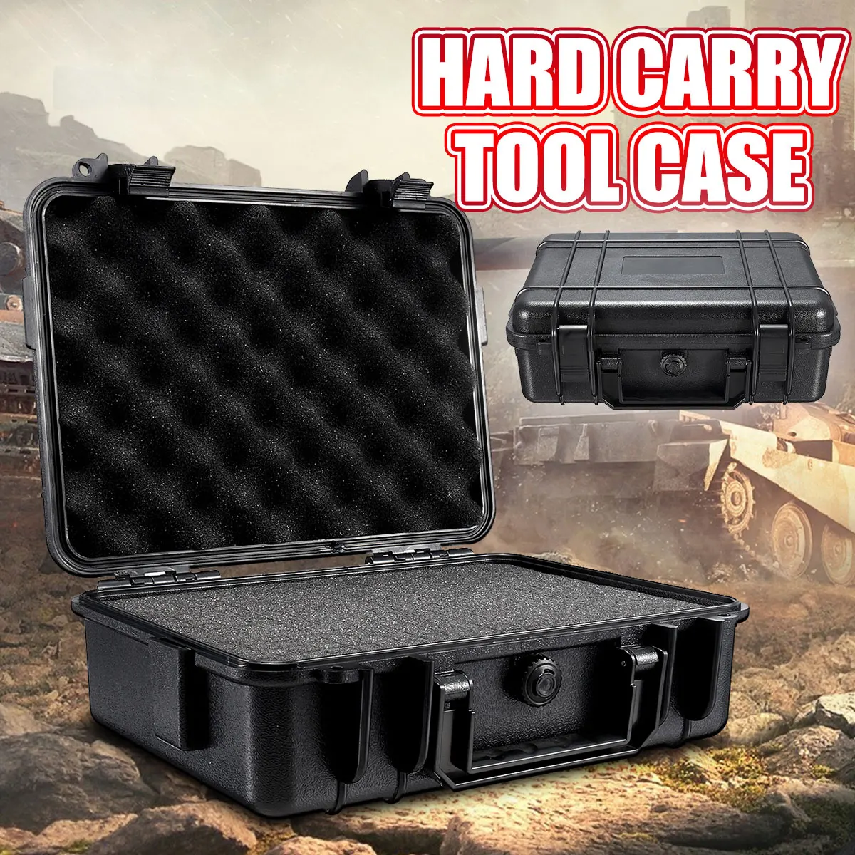 180*120*50mm Waterproof Hard Case Box Storage Box Tool Organizer Tool Box Safety Equipment Case with Sponge Suitcase Tool Case