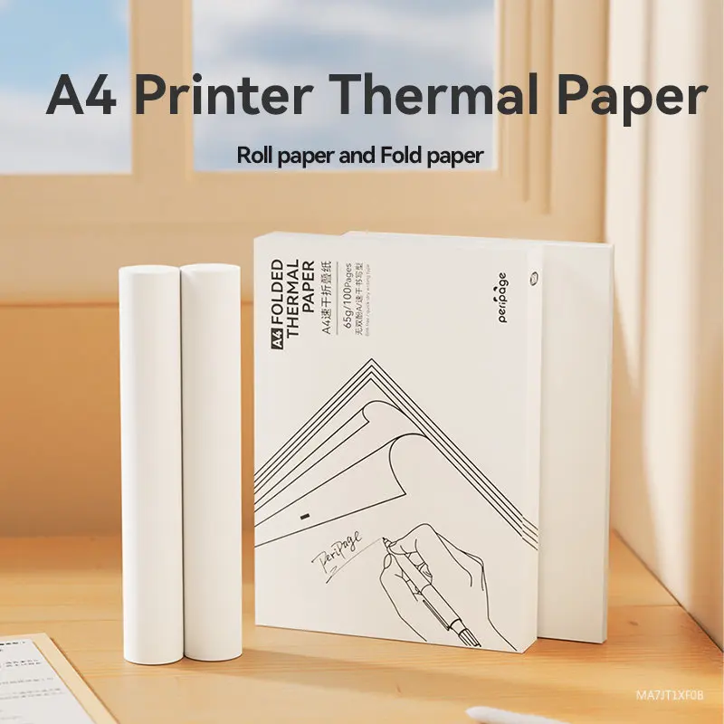 Direct Thermal A4 Paper PeriPage Long Time Storage Transfer Quick Dry Writing Type Inkless Rolls Folded Papers Papel Termico