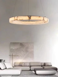 Dimmable LED Marble Series Round Designer Chandelier Lighting Hanging Lamps Lustre Suspension Luminaire Lampen For Living Room