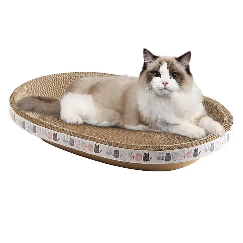 Scratching Board For Cats High-Density Oval-shaped Cat Scratcher For Scratching Posts And Furniture Indoor Cat Furniture Scratch