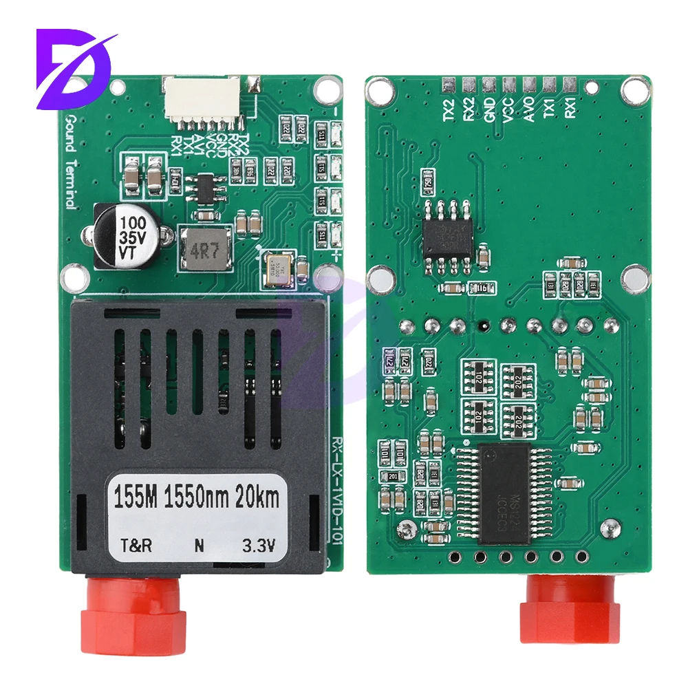 Módulo transceptor óptico Sky/Earth TTL DC 5.5-26V FC RX/TX/AV/VCC/GND Interface para drones TTL para módulo de fibra óptica