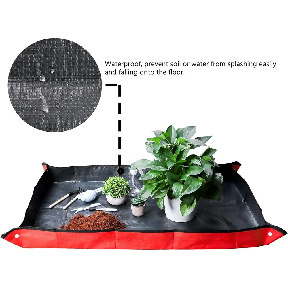 

Large Repotting Mat for Plants Transplanting and Potting Soil Mess Control,Waterproof Portable Succulent Plant Repotting Tray