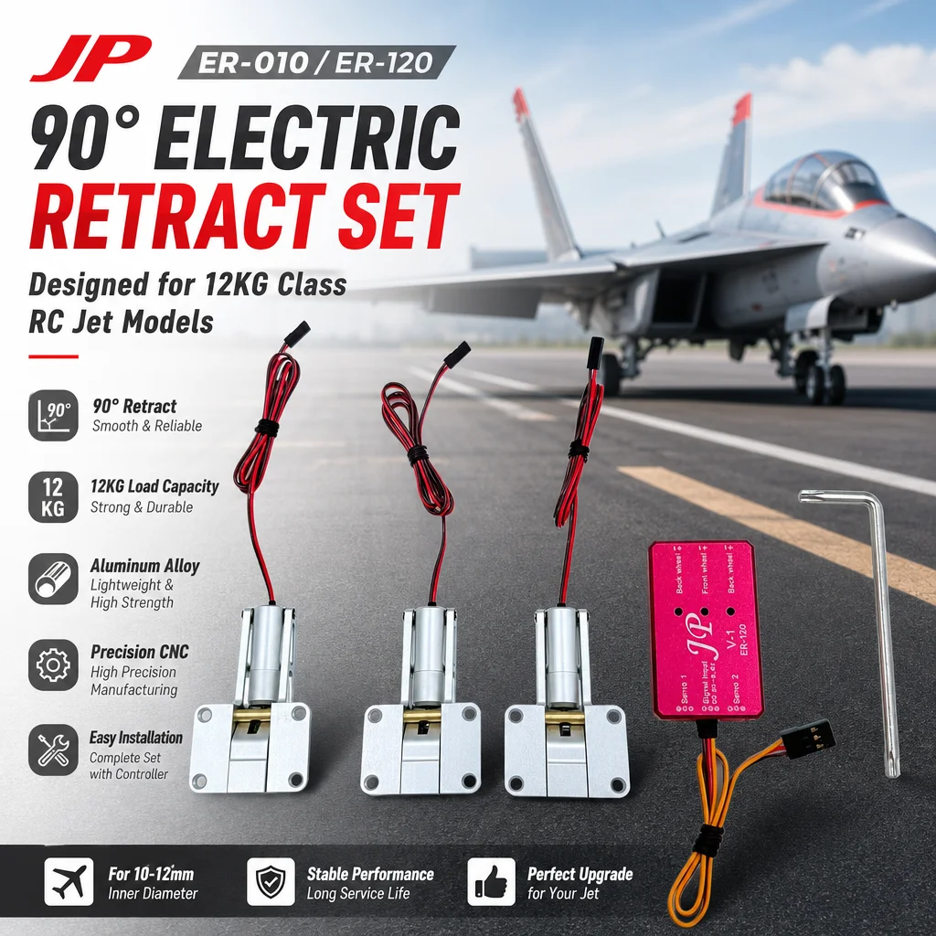 JP ER-010 ER-120 90 Degree Electric Retract Set 12kg Low Inside 10-12mm with Controller