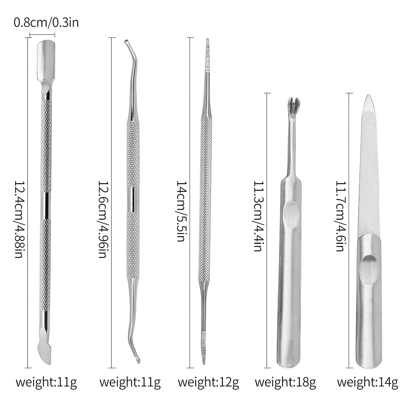 مجموعة أدوات إزالة أظافر القدم الغارزة المهنية مكونة من 5 قطع، مجموعة باديكير من الفولاذ المقاوم للصدأ، معالجة العناية بالأظافر لتصحيح #4