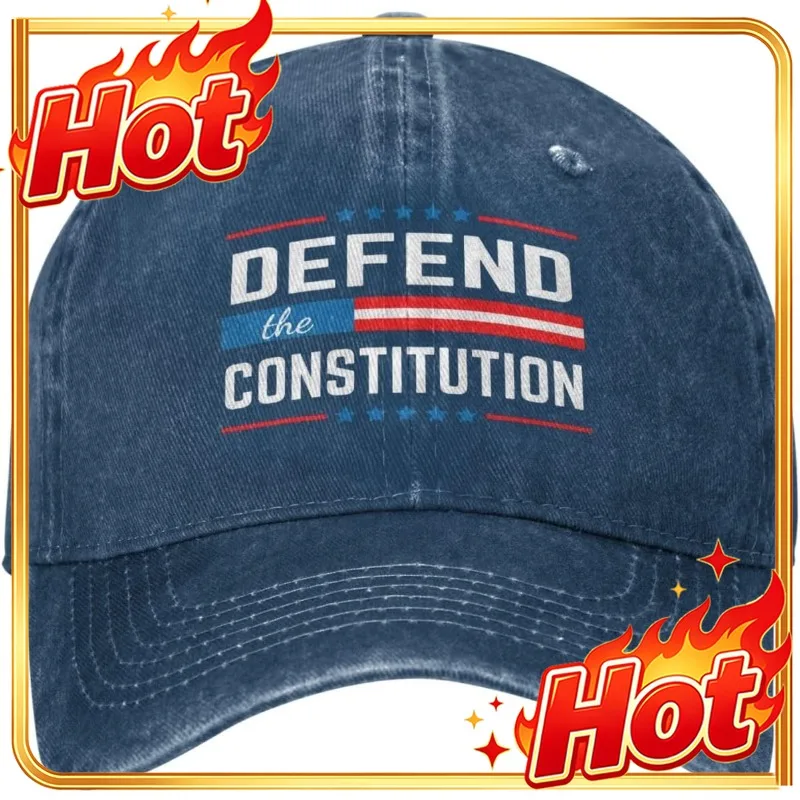 Defend The Constitution Hat | Save Democracy Anti 47 Adjustable Cotton Baseball Cap, Vintage Style, Knit Fabric