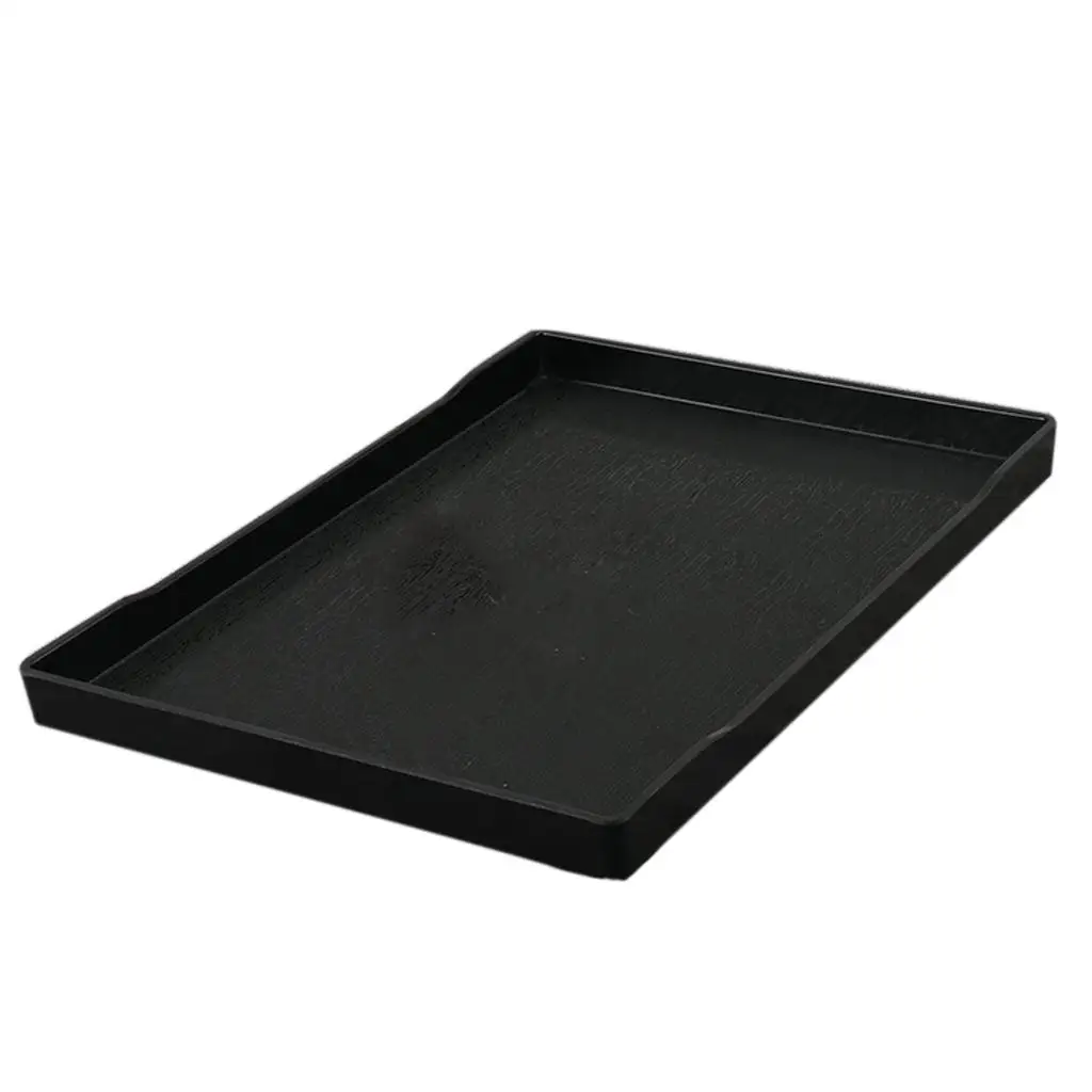 Serving Tray Melamine Plastics Hotel Dish Rectangular Platter Black 10 Sizes