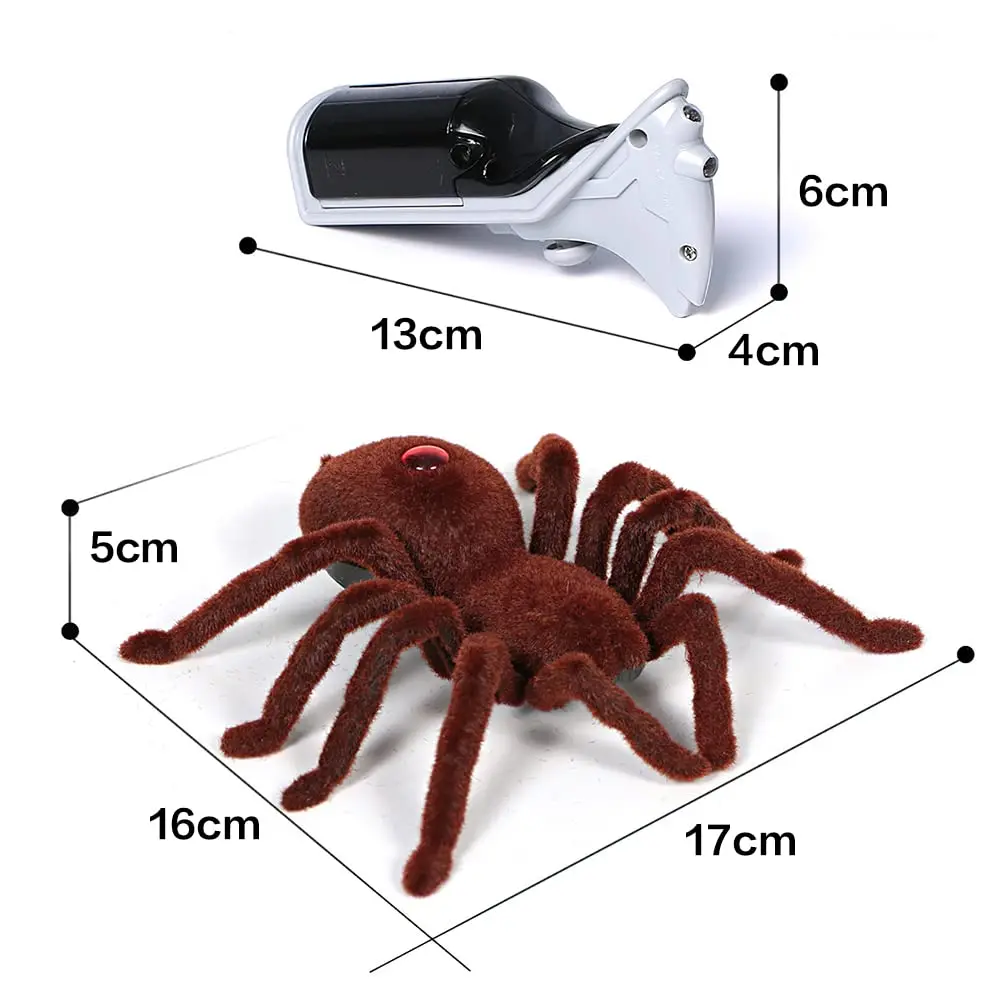Jouet d'araignée télécommandé infrarouge, jouet RC de farces effrayantes d'animal en peluche rampant de Simulation pour enfants garçons filles cadeau de fête d'Halloween