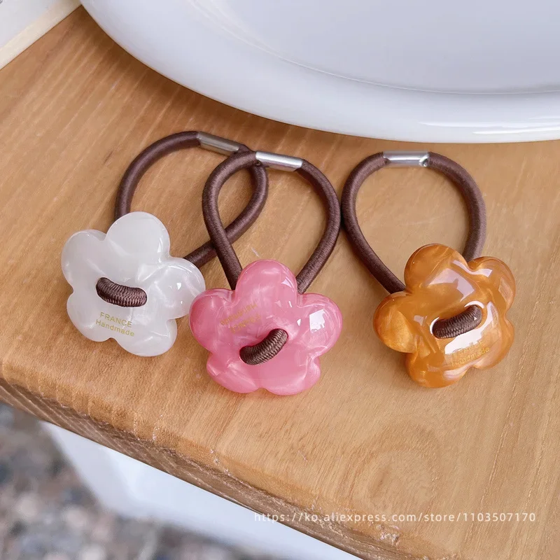 Flowers~Korean FRANCE Flower Circles, Hair Ropes, French Advanced Style, High ponytail Leather Band