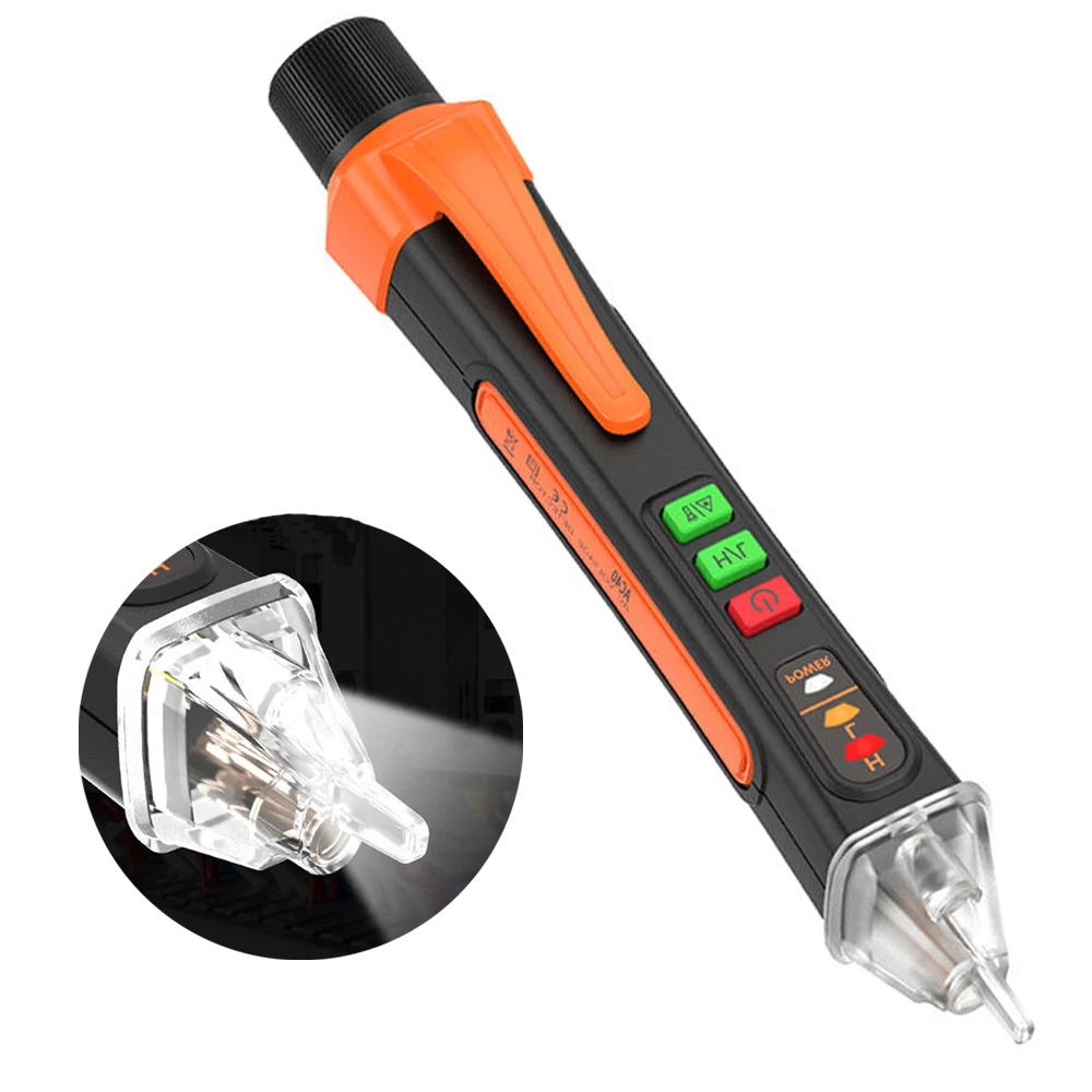 New Non-Contact Voltage Tester with Range AC 12V-1000V Live/Null Wire Tester Electrical Tester with Flashlight Buzzer Alarm