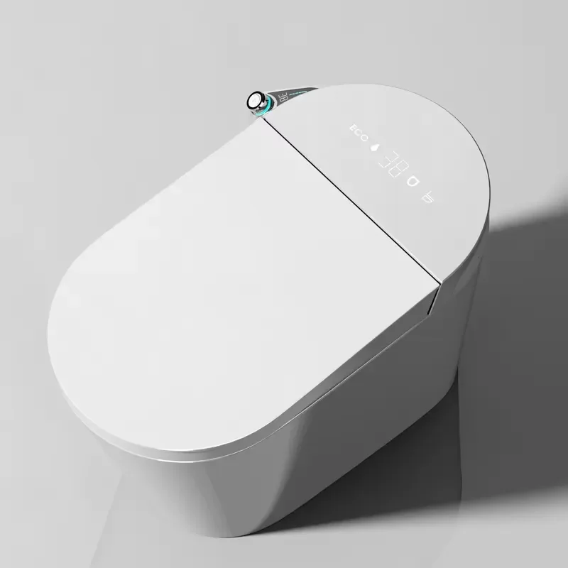 New Arrival Elongated Dual-Flush Integrated Bidet Seat Voice Control Full Automatic Intelligent Toilet