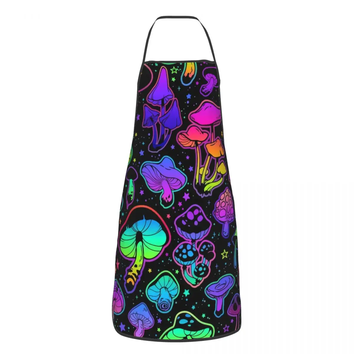 Custom Unisex Bright Psychedelic Mushrooms Kitchen Chef Cooking Baking Apron Women Men Tablier Cuisine for Painting