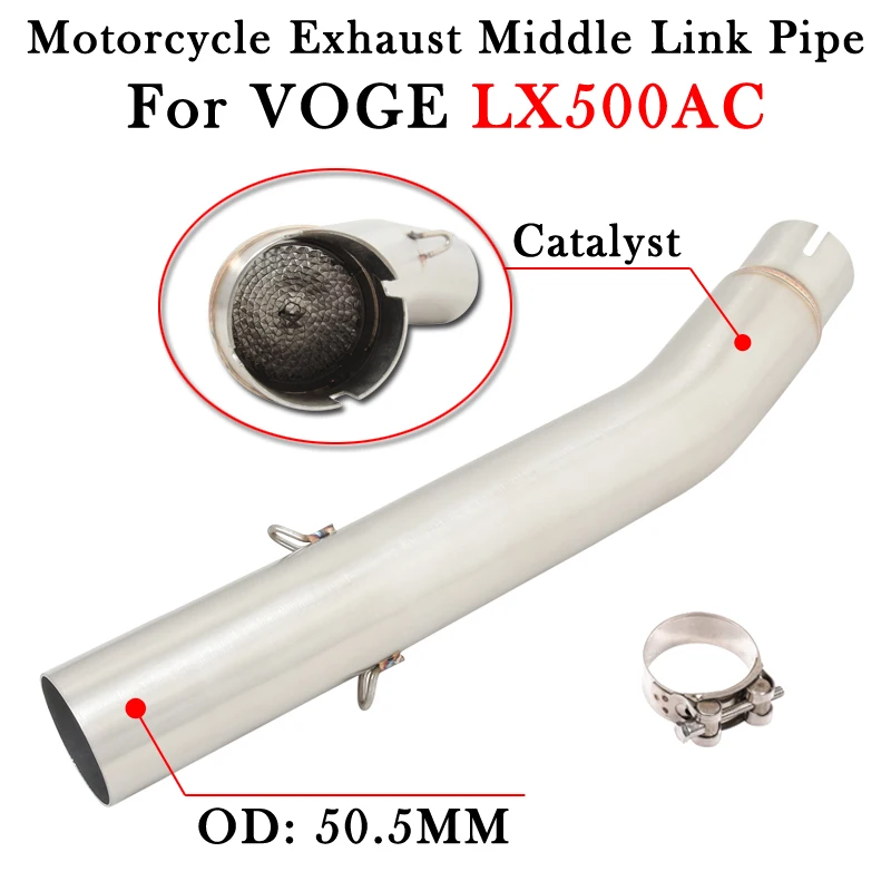 

Slip On For VOGE LX500AC LX 500AC 500 AC Modify 51MM Motorcycle Exhaust Muffler Middle Link Pipe Escape Moto System Connection