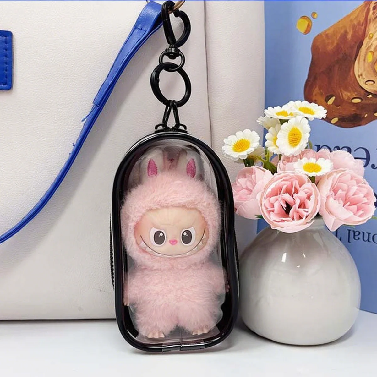 【No Doll】Display Bag Organizer Box For Mini Labubu 4.0  Love Series Colorful Protector Case Dolls Accessories