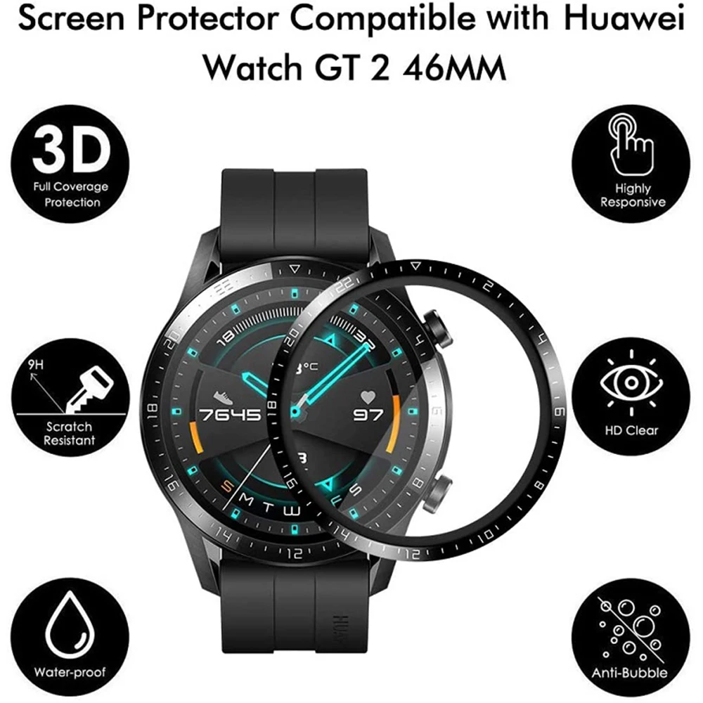 3D Full Cover Soft Flexible Protective Film For Huawei Watch GT2 46mm GT2E GT 2 2E Smart Watch Screen Protector Not Glass