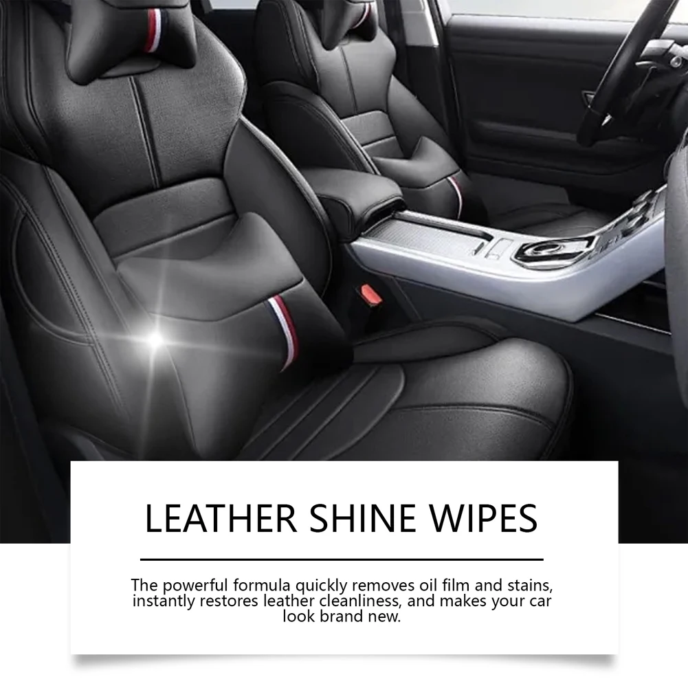 40PCS Car Interior Cleaning Wet Wipes Leather Cleaner Wipes Disposable Sofa Leather Refurbished Steering Cleaning for Seat Shoes