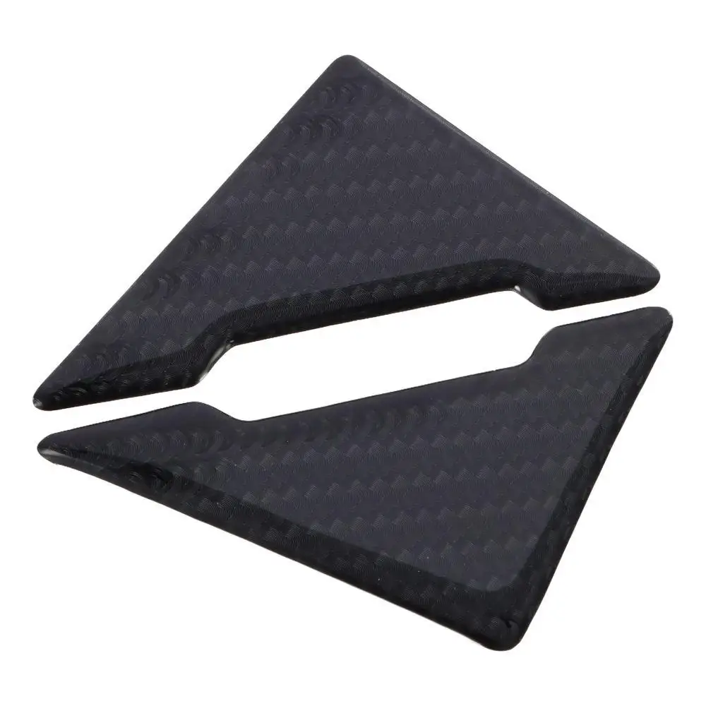 4pcs PVC Drip Glue Car Door Edge Guards 4.5cm*5.5cm Carbon Fiber Texture Black Color Carbon Fiber Texture Accessories