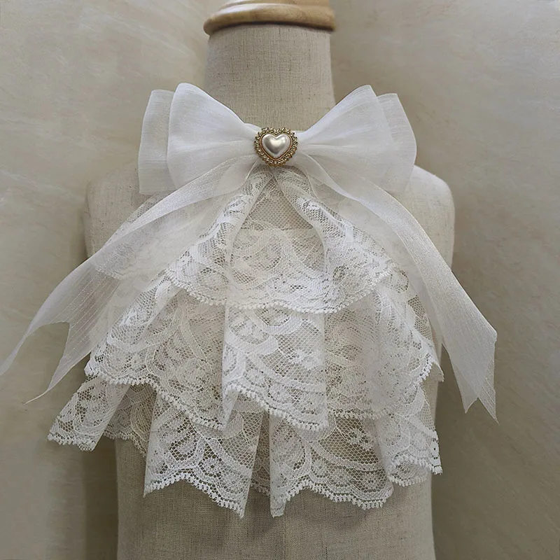 Original Lolita Lace Bow Ties Hairpin Prince Clothing Accessories Gifts Korean British Vintage Court Style Collar Flower Clips