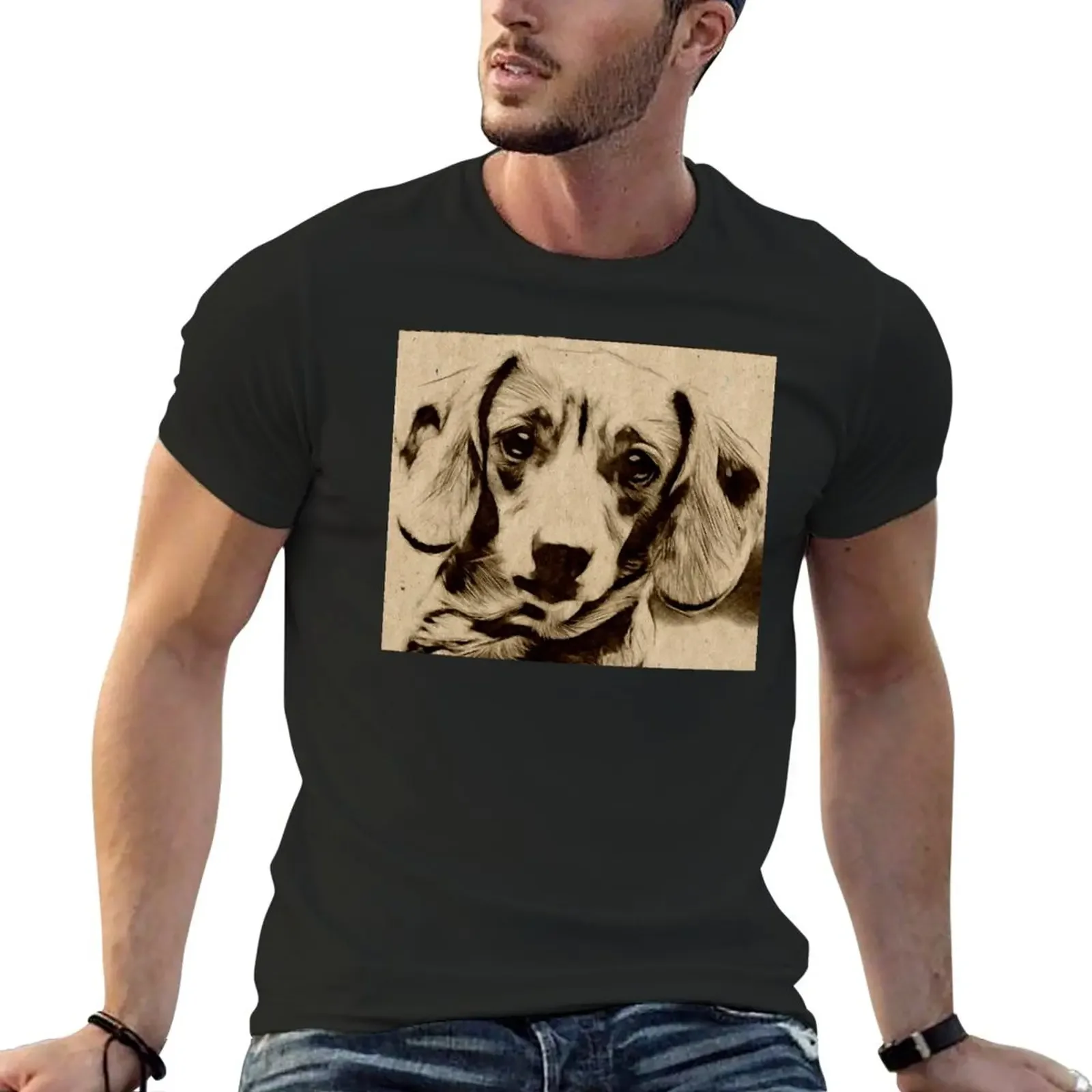 Beautiful Girl Dachshund Puppy T-Shirt oversizeds tees mens cotton t shirts