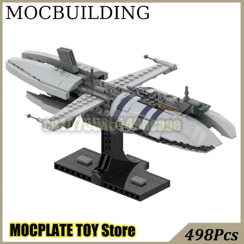 디스플레이 스탠드가 있는 우주선, 프리게이트 모델 MOC 빌딩 블록 벽돌, DIY 건설 장난감, 생일 선물