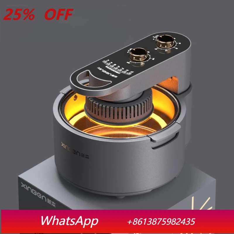 

YJQ 7L Large Capacity Visual Glass No Fumes Electric Fryer French Fries Machine Air Fryer Household
