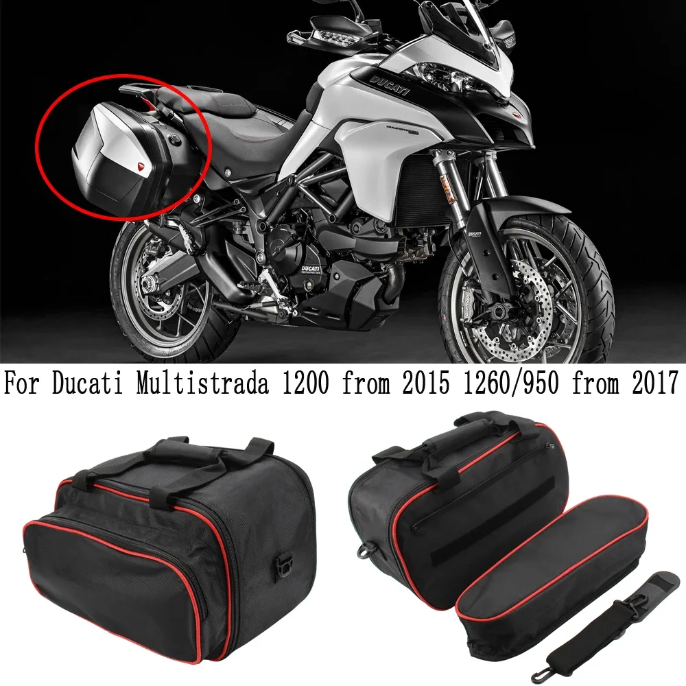 

For Ducati Multistrada 1200 from 2015 1260/950 from 2017 Motorcycle luggage bags Black expandable Inner Bags