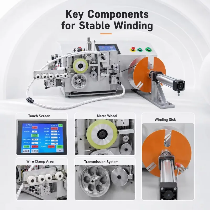 Automatic Wire Winding and Tying Machine 4-5s Fast Cycle Touch Screen Cable Binding Machine 5kg Load 3Q Machine